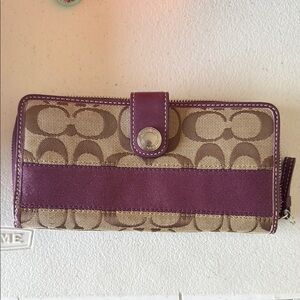 Purple & Tan Coach Wallet